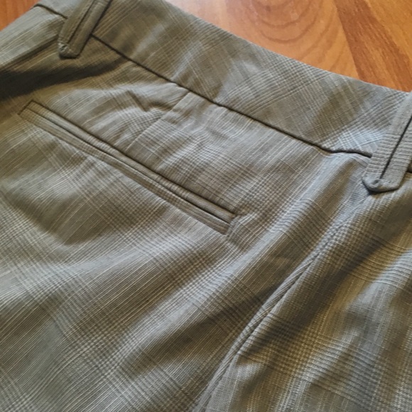 Gap Hip Slung Fit Light Grey Plaid Trousers 12 L - Picture 7 of 11